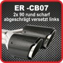 Endrohr Echt-Carbon 2 x 90mm rund scharf...