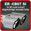 Endrohr Echt-Carbon 2 x 90mm rund scharf...