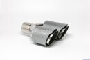 Tailpipe Carbon 2 x 90mm round sharp-edged slanted, slanted left side, silver glossy
