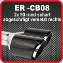 Endrohr Echt-Carbon 2 x 90mm rund scharf...