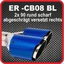 Endrohr Echt-Carbon 2 x 90mm rund scharf...