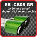 Endrohr Echt-Carbon 2 x 90mm rund scharf...