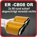 Endrohr Echt-Carbon 2 x 90mm rund scharf...