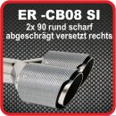 Endrohr Echt-Carbon 2 x 90mm rund scharf...