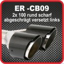 Endrohr Echt-Carbon 2 x 100mm rund scharf...