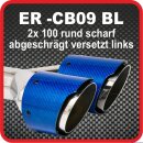 Endrohr Echt-Carbon 2 x 100mm rund scharf...