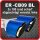 Tailpipe Carbon 2 x 100mm round sharp-edged slanted, slanted left side, blue glossy