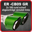 Endrohr Echt-Carbon 2 x 100mm rund scharf...