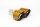 Tailpipe Carbon 2 x 100mm round sharp-edged slanted, slanted left side, orange glossy