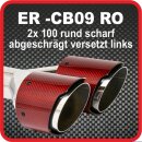 Endrohr Echt-Carbon 2 x 100mm rund scharf...