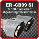 Endrohr Echt-Carbon 2 x 100mm rund scharf...