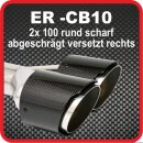 Endrohr Echt-Carbon 2 x 100mm rund scharf...