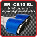 Endrohr Echt-Carbon 2 x 100mm rund scharf...