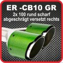 Endrohr Echt-Carbon 2 x 100mm rund scharf...