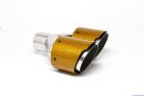 Tailpipe Carbon 2 x 100mm round sharp-edged slanted, slanted right side, orange glossy