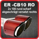 Endrohr Echt-Carbon 2 x 100mm rund scharf...