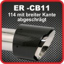 Endrohr Echt-Carbon 1 x 114mm rund breite Kante abgeschr&auml;gt, schwarz