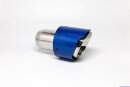Tailpipe Carbon 1 x 114mm round slanted wide edge, blue...