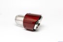 Tailpipe Carbon 1 x 114mm round slanted wide edge, red glossy