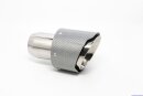 Tailpipe Carbon 1 x 114mm round slanted wide edge, silver...