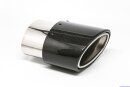 Tailpipe Carbon 1 x 120x175mm oval rolled slanted to left side, black