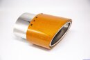 Endrohr Echt-Carbon 1 x 120x175mm oval seitlich abgeschr&auml;gt, links, orange gl&auml;nzend