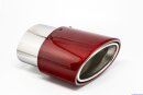 Endrohr Echt-Carbon 1 x 120x175mm oval seitlich abgeschr&auml;gt, links, rot gl&auml;nzend