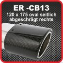 Tailpipe Carbon 1 x 120x175mm oval rolled slanted to...