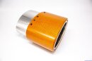 Tailpipe Carbon 1 x 120x175mm oval rolled slanted to right side, orange glossy