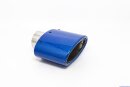 Tailpipe Carbon 1 x 82x152mm oval slanted, blue glossy