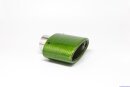 Tailpipe Carbon 1 x 82x152mm oval slanted, green glossy