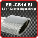 Endrohr Echt-Carbon 1 x 82x152mm oval abgeschrägt,...