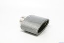 Tailpipe Carbon 1 x 82x152mm oval slanted, silver glossy