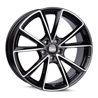 MAM A5 8,0x18 5/112 ET35 Schwarz frontpoliert Alufelge