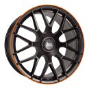 MAM GT1 8.0x18 5/100 + 112 ET45 NB66.6 Matt Black Lip Orange