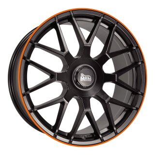 MAM GT1 9.5x19 5/112 ET42 Matt Schwarz lippe Orange Alufelge