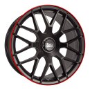 MAM GT1 8.0x18 5/100 + 112 ET30 NB66.6 Matt Black Lip Red