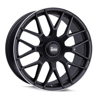 MAM GT1 9.5x21 5/130 ET52 NB71.5 Matt Black Lip Polish