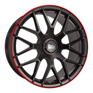 MAM GT1 8,5x19 5/100 + 112 ET45 Matt Schwarz lippe Rot Alufelge
