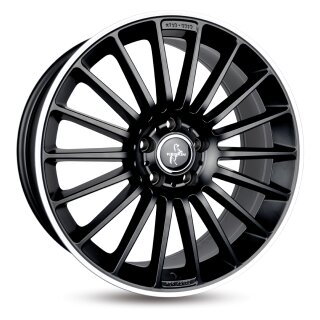 Keskin KT15 8,0x18 5/112 ET45 Matt Schwarz lippe poliert Alufelge