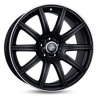 Keskin KT16 8,0x18 5/112 ET45 Matt Schwarz lippe poliert Alufelge