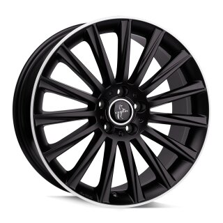 Keskin KT18 8,5x19 5/112 ET30 Matt Schwarz lippe poliert Alufelge