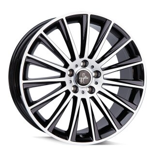 Keskin KT18 8,5x20 5/112 ET30 Schwarz frontpoliert Alufelge