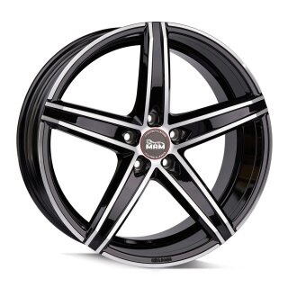 MAM OX-18 8,5x19 5/112 ET30 Schwarz frontpoliert Alufelge