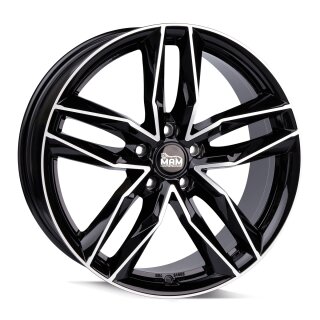 MAM RS3 8,5x20 5/112 ET45 Schwarz frontpoliert Alufelge