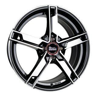 MAM W4 6,5x16 4/108 ET20 Schwarz frontpoliert Alufelge