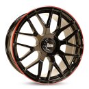 MAM GT1 8,0x18 5/112 ET45 Schwarz Lip Rot Alufelge