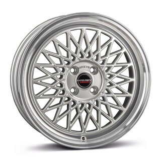 Borbet B 7,0x17 4/100 ET25 NB64 Silver rim polished