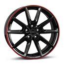 Borbet LX18 8,0x18 5/112 ET40 NB66,6 Black glossy rim Red