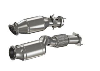 HJS ECE-Downpipe mit 2 x 200cpsi Sportkatalysator Ø 76/70mm